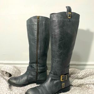 INUOVO Grey leather Riding Boots